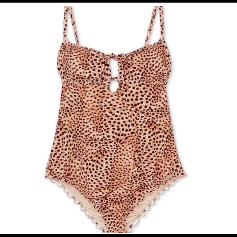 Shade & Shore/ NWT/ Women's Tunnel Keyhole One Piece Swimsuit / M/ Animal Print - Picture 5 of 6